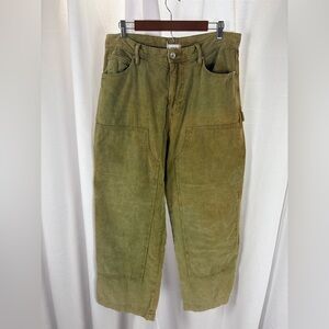 BDG Olive Green Corduroy Cargo Pants, Straight Leg, plus size 36 EUC